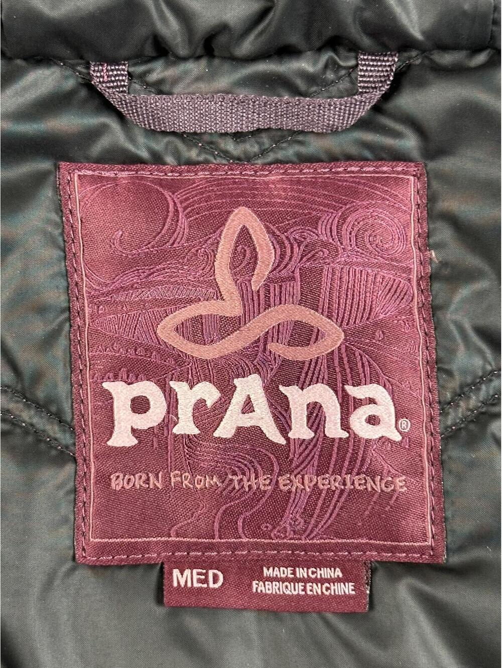 prAna Calla Wool Hooded Vest Womens Burgundy Quilted Faux Fur Trim Full Zip Sz M - Picture 9 of 15